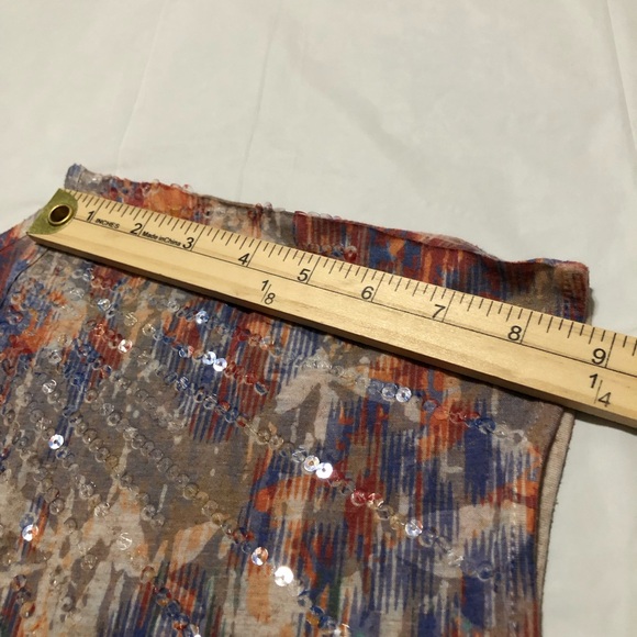 Roz & Ali Women’s Cap Sleeve V-neck Sequins Embellishments Multicolor Top XL - Picture 4 of 8